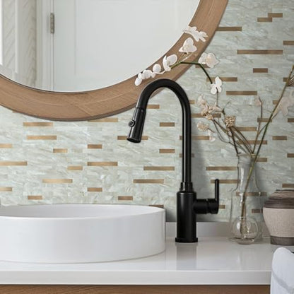 AULIGET 20 Sheets Faux Stone Peel and Stick Backsplash, Light Brown Marble Look PVC Wall Tiles Stick on Backsplash for Kitchen - color: Light Brown, size: 20 Sheets, 6"x12"x0.12"
