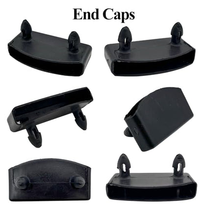 20pcs 54x9mm Black Replacement Bed Slat Plastic End Caps Holders for Holding Securing Wooden Slats Bed Base,Width 54mm x Height 9 mm (Inside Dimension) - size: End Caps 20 pcs