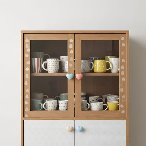 HUAMULAN Ceramic Knobs Heart Shape Cabinet Dresser Pulls Door Handle 15 PCS - color: LS154-Mix-15PCS