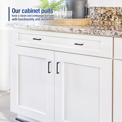 JOY DECOR Matte Black Cabinet Pulls Slim Square Handles 3-3/4 Inch, 30 Pack - size: 3-3/4 Inch Hole Center