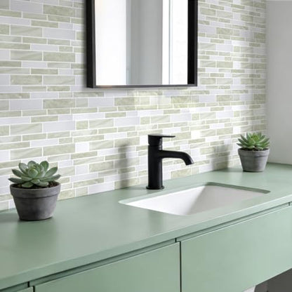 Vieshful Marble Peel and Stick Backsplash, 12 x 12 in, 10 Sheets - color: Warm Light Grey Marble, size: 10 Sheets
