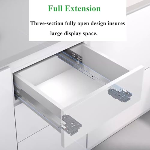 21 Inch 6 Pairs Undermount Soft Close Drawer Slides Full Extension