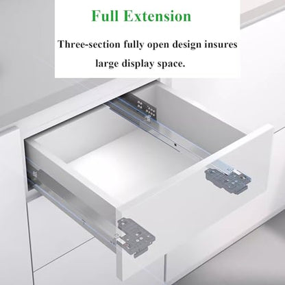 21 Inch 6 Pairs Undermount Soft Close Drawer Slides Full Extension