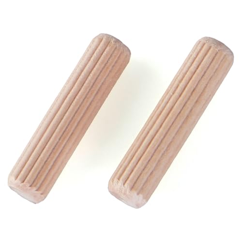 100 pcs 5/16" x 1-1/4" Wooden Dowel Pins, Hardwood, Kiln-Dried Fluted & Beveled Design for Easy Insertion for Woodworking, Furniture, Crafts & DIY Projects (M8 x 30) - size: 5/16" x 1 1/4"