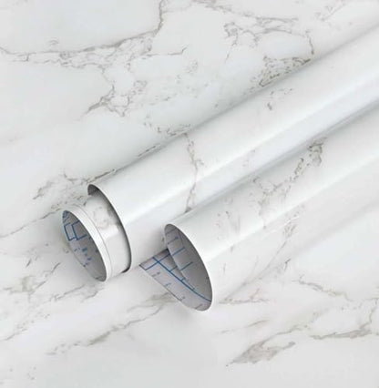 Grey White Marble Contact Paper Glossy Marble Peel and Stick Wallpaper Self Adhesive Wallpaper Glossy Waterproof Wall Paper DIY Removable Contact Paper for Bathroom Countertop Decor15.7 x78.7