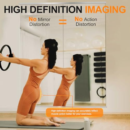 Delma Home Gym Mirror, 70''x24''x2PCS, Silver - size: 70''x24''x2PCS