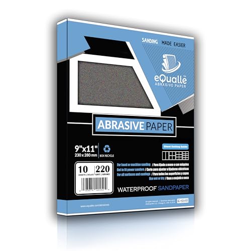 Sandpaper Grit 220, 9x11 inch, 10 Sheets
