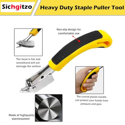4-PCS Staple Remover - Staple Remover, Staple Lifter, Upholstery Staple Remover Upholstery Staple Remover Carpet Staple Remover & Pliers for Furniture, Floor, Wood, Photo Frames & Zipper Bag