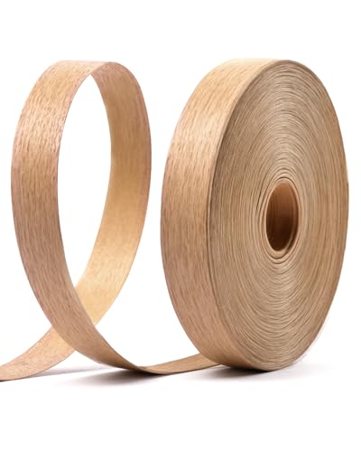 Red Oak Edge Banding 3/4 inch x 50 ft Real Wood Veneer Plywood Edge Banding Iron-on Pre-glued Veneer Edging Tape for Cabinet Repairs Furniture Restoration - color: Red Oak, size: 3/4 inch x 50 ft