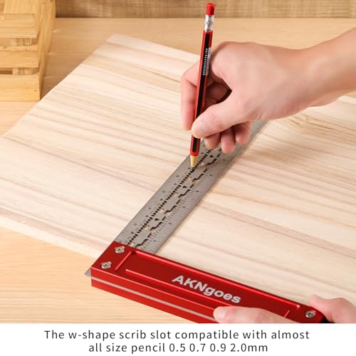 Precision Woodworking Square, Woodworking Scriber Marking Line Ruler 12inch - style: 12 Inch
