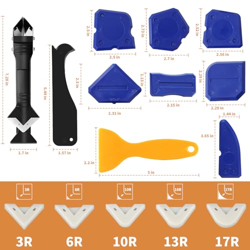 23-Piece Caulking Tool Kit – 3-in-1 Silicone Caulk Remover,