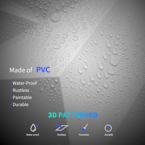 Art3dwallpanels 33 Pack 3D Wall Panels Diamond, White, 12''x12'' - color: White, size: 33 Pack