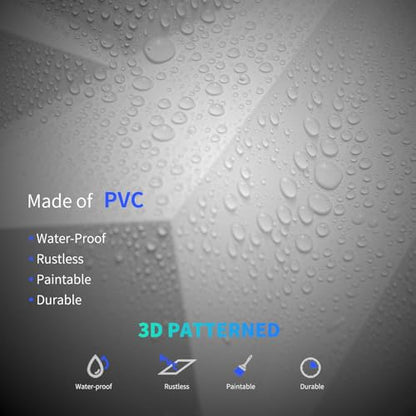 Art3dwallpanels 33 Pack 3D Wall Panels Diamond, White, 12''x12'' - color: White, size: 33 Pack