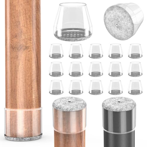 Chair Leg Floor Protectors, (Fit: 0.67-0.87", Clear). - color: Clear, size: Round S(0.67-0.87")