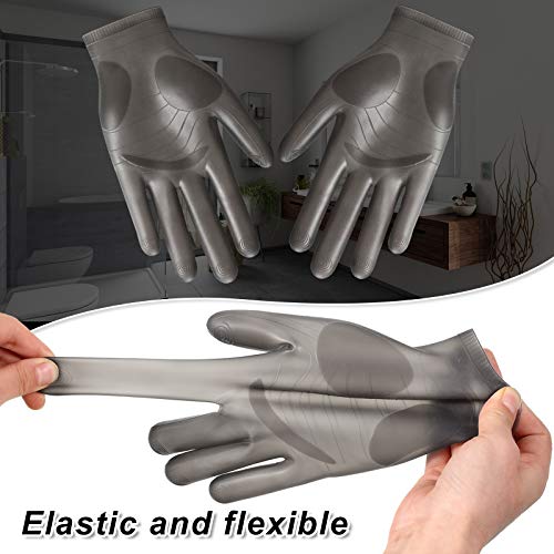 Patelai 2 Pairs Epoxy Silicone Gloves for Resin Reusable, Black, Blue