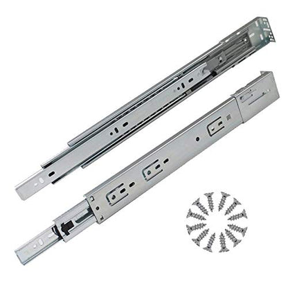 Gobrico 24-Inch Rear/Side Mount Drawer Slides, Soft Close Ball Bearing Drawer Slides and Glides with Brackets, Full Extension Heavy Duty Cabinet Dresser Runners, 10Pairs - size: 24 Inch