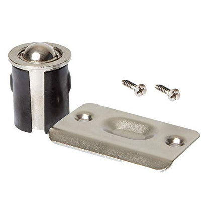 Brushed Nickel Closet Door Drive-in Ball Catch with Strike Plate (3 Pack, Satin Nickel) - color: Satin Nickel, size: 3 Pack