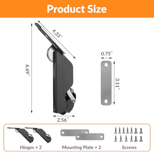 HBL' Lid Support Hinges with Soft Close, Adjustable Strength, 20LBS Support - size: 20LBS Max Load