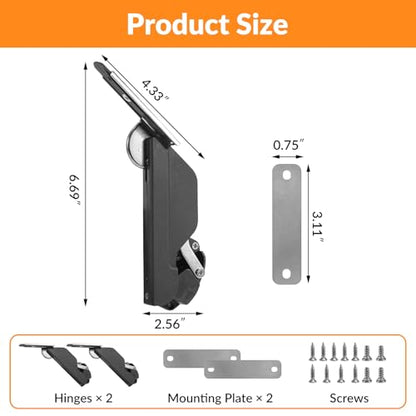 HBL' Lid Support Hinges with Soft Close, Adjustable Strength, 20LBS Support - size: 20LBS Max Load