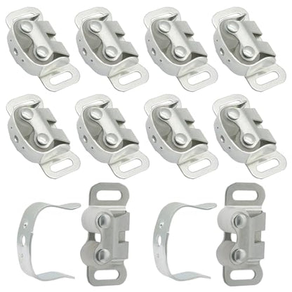 10 Pcs Cabinet Door Catch, Double Post Friction Roller Catch