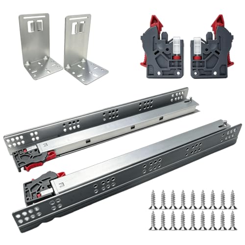Hitess 6 Pair 21 Inch Undermount Soft Close Drawer Slides Full Extension - size: 21 Inch-6 Pair