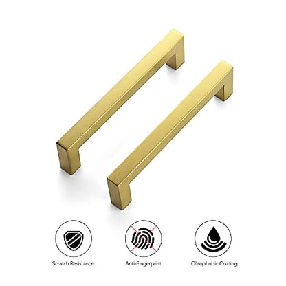 Ravinte Gold Cabinet Handles Cabinet Pulls, 5 Inch CC, 10 Pack - color: Gold, size: 5 Inch Hole Center