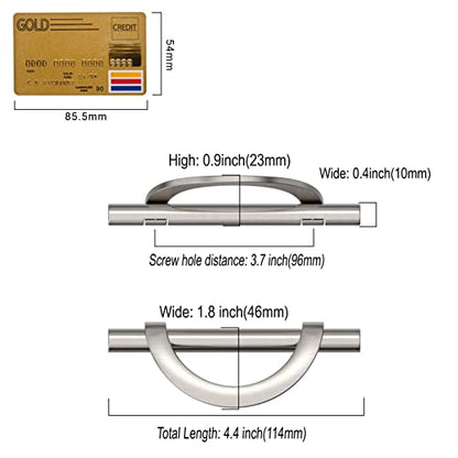 Amerdeco 10 Pack Brushed Satin Nickel Cabinet Pulls 3.75 Inch(96MM) Hole Centers Kitchen Cabinet Handles Hardware - color: Brushed Satin Nickel, size: 3.75"/96MM Hole Center, style: 10 Pack