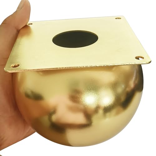 Golden Furniture Legs Round Metal Bun Feet Heavy-Duty Cabinets/Tables/Chairs/Sofa Feet, with Rubber Base Set of 4 (4.1 inch Large) - size: 4.1 inch Large