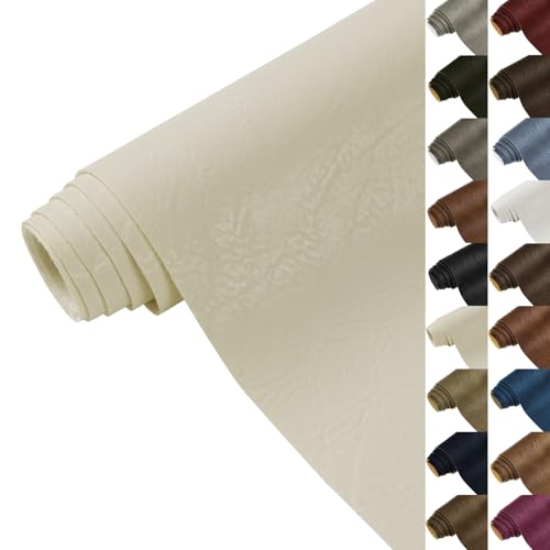 Faux Leather 1.0mm Upholstery Fabric by the Yard 8 Yard Cream - color: Cream, size: 8 Yard