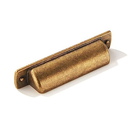 khtumeware 2 Pack 2-1/2"(64mm Drawer Pulls Antique Brass Cabinet Cup Pulls Kitchen Hardware Cabinet Handles Drawer Handles Knobs 2-1/2 inch Hole Center - color: Antique Brass, size: Cup Pulls 2-1/2" Hole Center