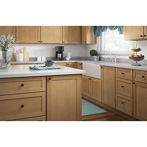 Franklin Brass (10-Pack) – Matte Black Cabinet Knobs for Dressers, Drawers, Kitchen Cabinet Door, Vanity, Furniture, Closet Knobs, 1-3/16 Inch Round | Mushroom - color: Matte Black