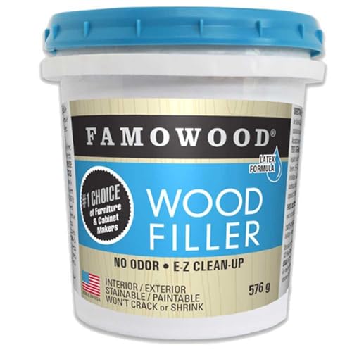 FamoWood 40022112 Latex Wood Filler - Pint, Cherry/Dark Mahogany