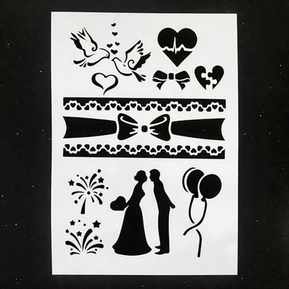TIAMECH A4 Reusable Wedding Lover Bride Stencil for Painting - color: Wedding Lover Bride