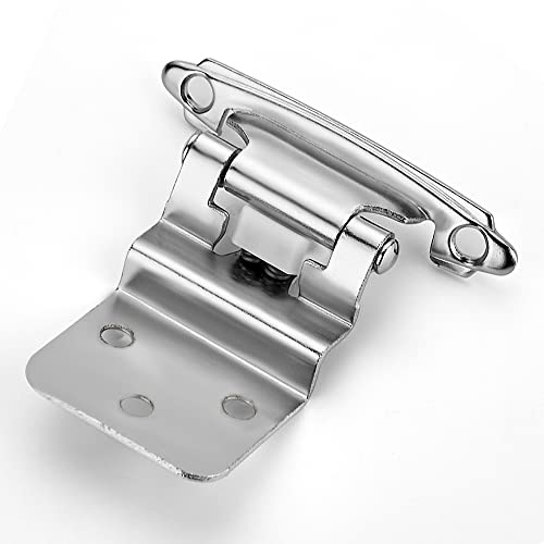 Ravinte 3/8" Inset Satin Nickel Cabinet Hinges 60 Pack (30 Pairs) - color: Satin Nickel