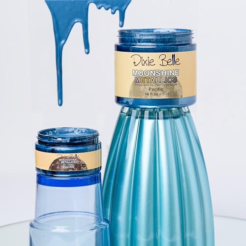 Dixie Belle Paint Company Moonshine Metallics - Pacific (4oz) - color: Pacific, style: 4 Fl Oz (Pack of 1)