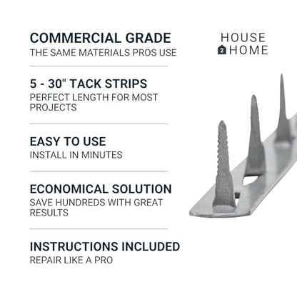 House2Home Upholstery Tack Strips for Furniture – Metal, 30" 5-Pack