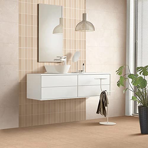 Commomy Peel and Stick Tile - 10 Pcs of 11.8'' x 11.8'' Vertical 3D Beige Peel and Stick Backsplash for Kitchen and Bathroom Interior Wall Tile(Matte Surface, Covers 10 sq.ft) - color: Modren Art