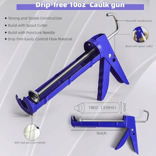 Caulking Gun，Smooths No-drip Silicone and Caulking Tools