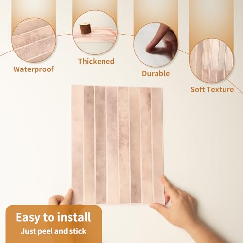 WOWSTAR 10-Sheet Thickened Peel and Stick Backsplash for Kitchen, Back Splashes Stick on Tile, Waterproof Wall Tiles, Yellow Jasper, 11.4in x 9in - color: Yellow Jasper