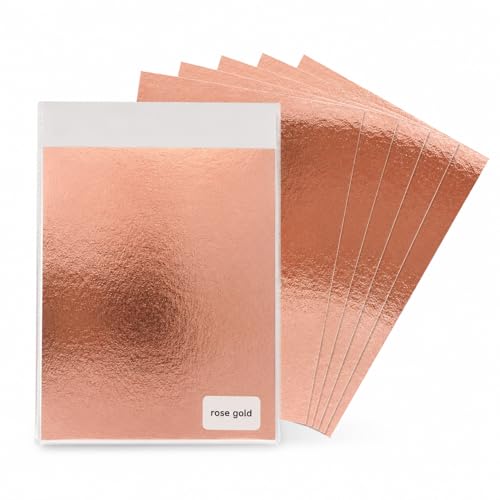 120 Pack Rose Gold Metal Leaf Foil Sheets for Art and Nails - color: Rose Gold