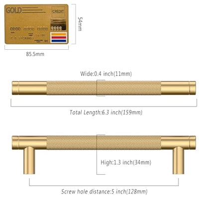 Champagne Bronze Knurled Cabinet Handles Kitchen Pulls 5 Inch 10 Pack - color: Champagne Bronze, size: 5" Hole Center
