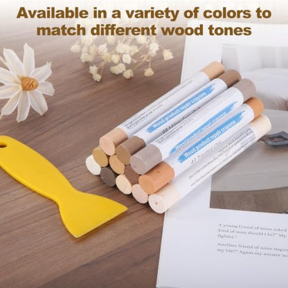 PATIKIL 4Pcs Wood Furniture Repair Markers with Scraper, Deep Texture - color: Deep Texture