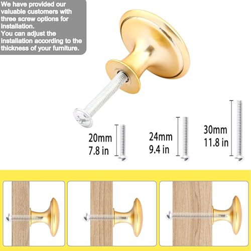 20 Pack Frosted Golden Kitchen Cabinet Knobs Round Drawer Pulls - color: Frosted Golden