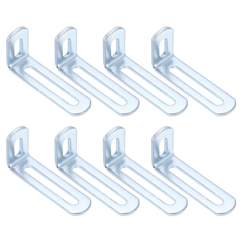 uxcell 8 Pcs Adjustable Right Angle Brackets 2.6"x1.2"x0.7" Silver - color: Silver, size: 2.6"x1.2"x0.7"