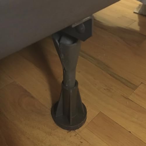 6PCS Steel Stem Plastic Bed Frame Feet to Replace Wheels. Sturdy and Protect Floor. Replacement Bed Feet with Plastic Inserts