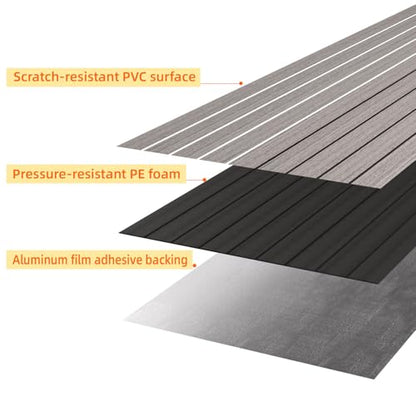 Peel and Stick Wood Slat Wall Panels, Grayish Brown, 236 x 15.7 in - color: Grayish Brown, size: 15.7" x 236"