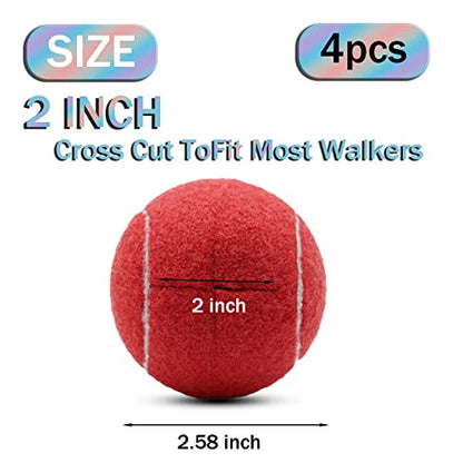 Precut Tennis Balls for Walker and Furniture Legs,4 Pack - color: Red, size: 4 Pack