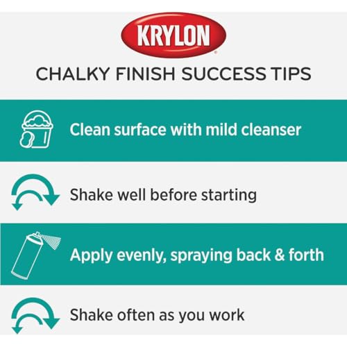 Krylon K04112007 Chalky Finish Spray Paint, Waterfall, 12 Ounce - color: Waterfall, size: 12 Ounce (Pack of 1)