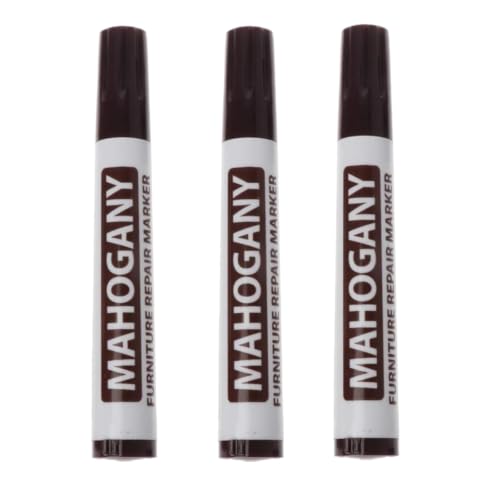 3Pcs Brown Furniture Repair Wood Cabinet Floor Touch Up Markers Scratch Filler Remover - Mahogany,Wood Polish and Care
