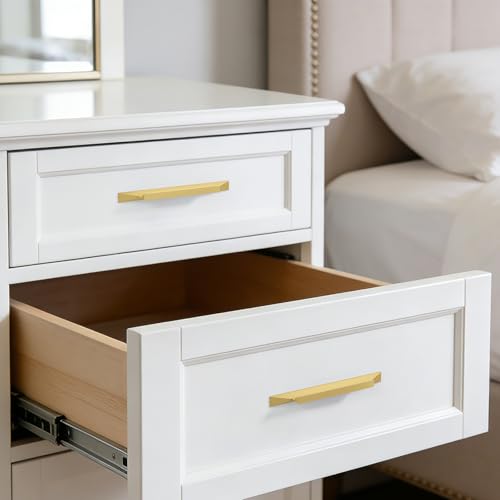 Goldenwarm 10 Pack Gold Cabinet Handles, 5" Hole Center Finger Pulls - color: Matte Gold, size: 5in Hole Centers